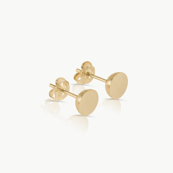 Ethical gold earrings. These minimalist studs are handmade in Cape Town