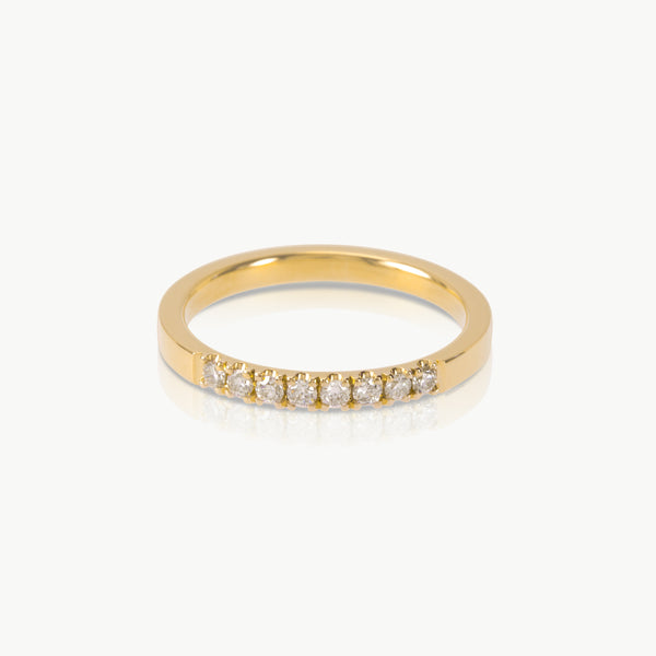Eternity style ring with lab grown diamonds set in eco-friendly, ethical gold