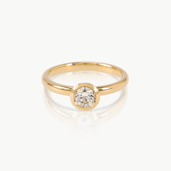 0.5 carat lab grown diamond engagement ring handcrafted in eco-friendly, ethical gold