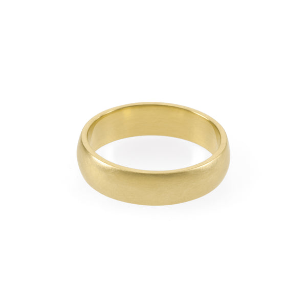 Ethical gold ring. This minimalist Domed Band is handmade in Cape Town in recycled gold from e-waste.