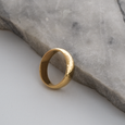 Hammered, eco-friendly recycled gold wedding band