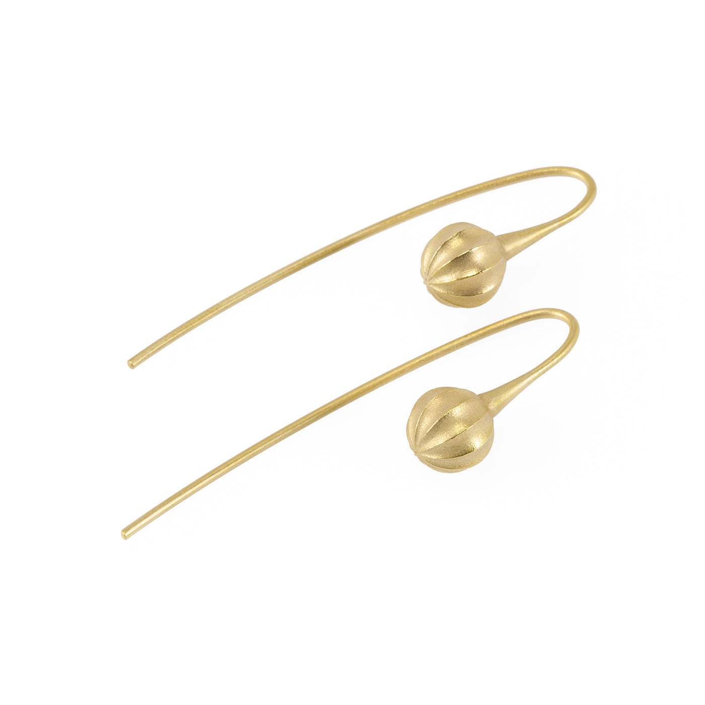 Sustainable gold earrings. These ethical Seed Earrings are handmade in Cape Town in recycled gold from e-waste.