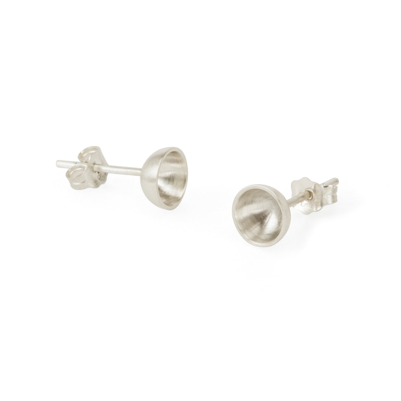 Ethical silver earrings. These minimalist Vessel Studs are handmade in Cape Town in recycled silver from e-waste.