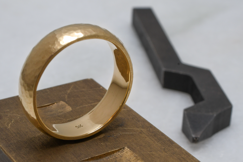Hallmarking an ecofriendly recycled nine karat gold ring