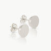 Pair of handmade sterling silver round stud earrings 