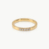 Ethical gold half eternity style ring featuring 5 lab grown diamonds