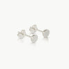 Pair of silver stud earrings handmade in eco-friendly silver