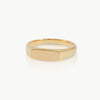 Handcrafted rectangular gold signet ring in sustainable ethical gold.