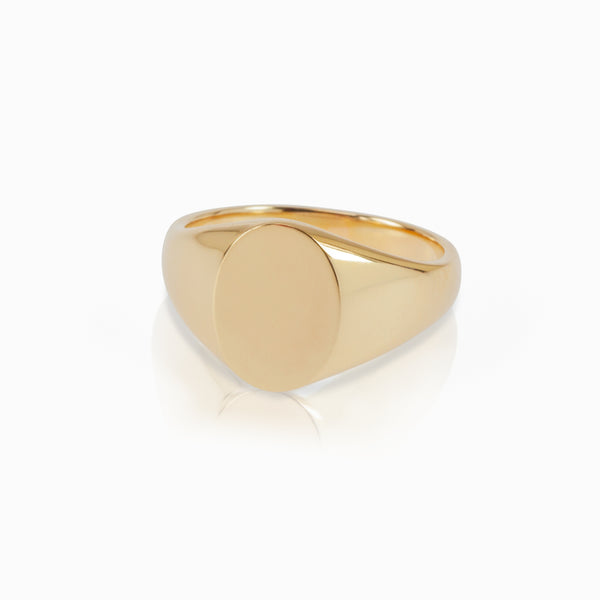 Ecofriendly, ethical gold oval signet ring for men