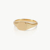 Dainty square signet ring in Fairmined eco-friendly gold.