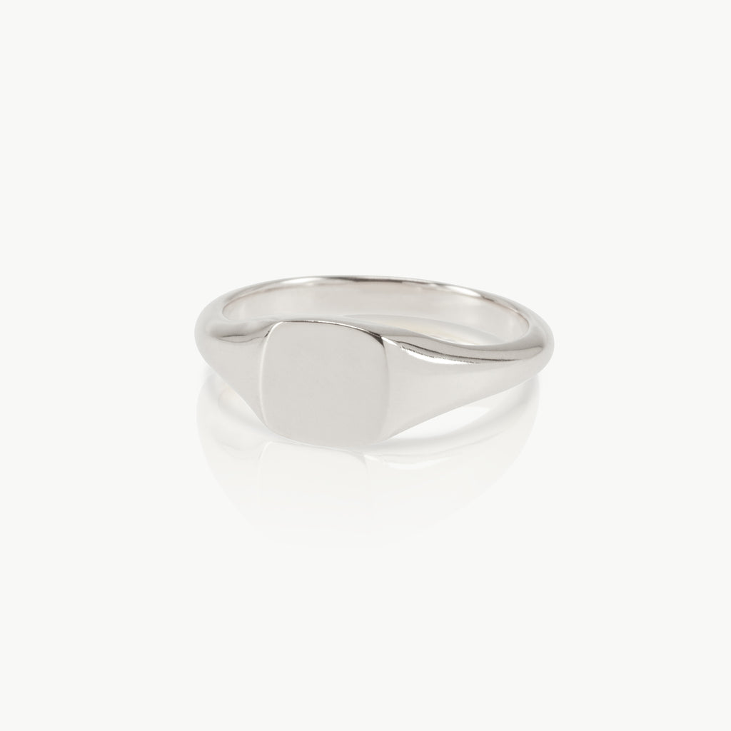 Eco friendly sterling silver signet ring