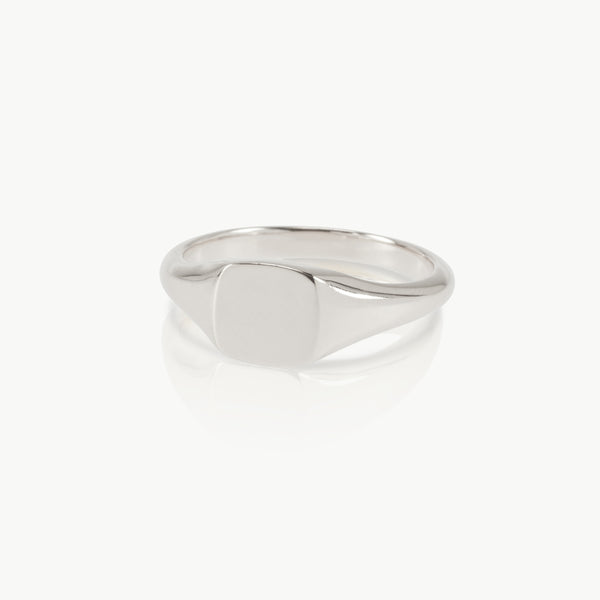 Eco friendly sterling silver signet ring