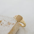 Dainty Square Gold Signet Ring