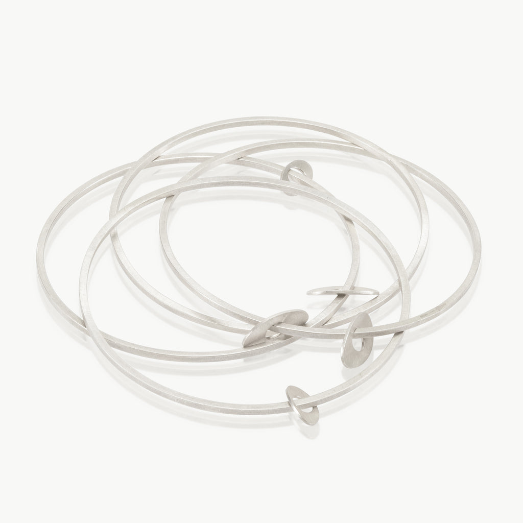 Sterling silver hand crafted interlinking bracelets