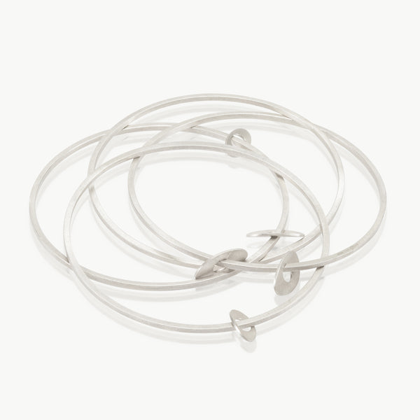 Sterling silver hand crafted interlinking bracelets