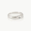 Ethical sterling silver ring with a small lab grown diamond 