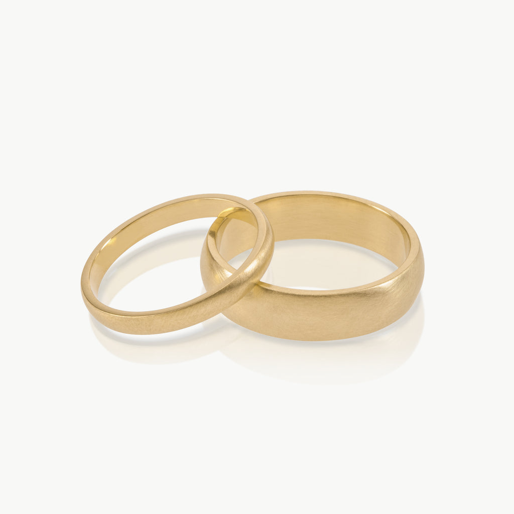 Ethical gold wedding ring. This minimalist Domed Band is handmade in Cape Town in different widths