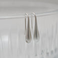 Droplet Silver Earrings with Diamonds