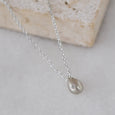 Droplet Silver Pendant with Diamond