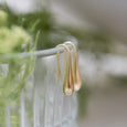 Droplet Gold Earrings with Diamonds