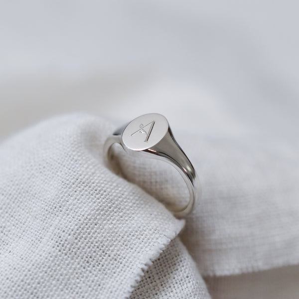 Personalised Recycled Silver Signet Ring 