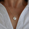 Woman's personlised ethical, Fairmined silver disc pendant