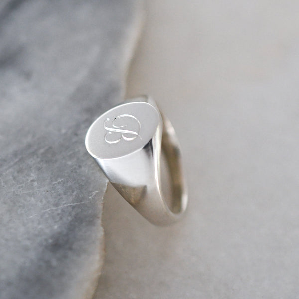 Personalised Recycled Silver Signet Ring