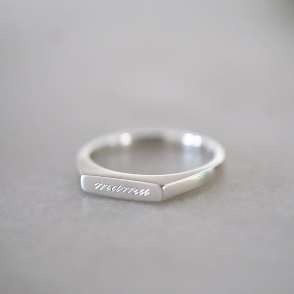 Personalised Recycled Silver Signet Ring