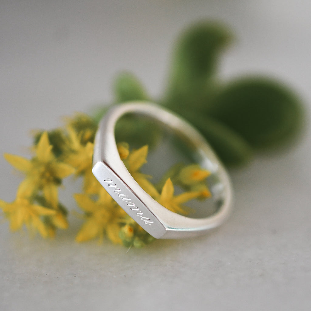 Personalised Recycled Silver Signet Ring