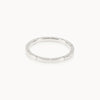 Minimalist textured Fairmined silverring with uniform notches; sustainably made fine jewellery