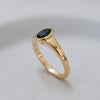 9ct gold ring with a deep blue sapphire sourced from Queensland, Australia