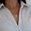 Recycled Silver Pendant on Woman's Neck