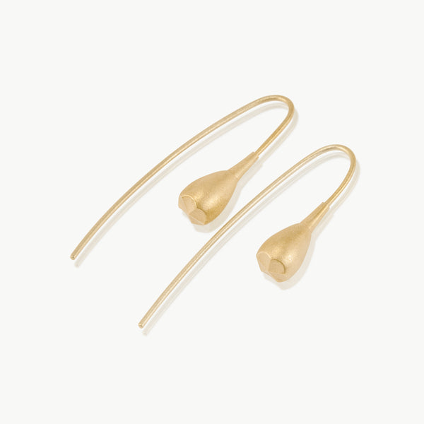 Ethical 9 karat gold earrings. These minimalist Pod Earrings are handmade in Cape Town 