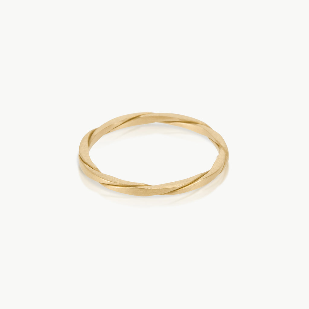 Ethical 9 karat gold ring. This minimalist Twist Ring is handmade in Cape Town in Fairmined gold