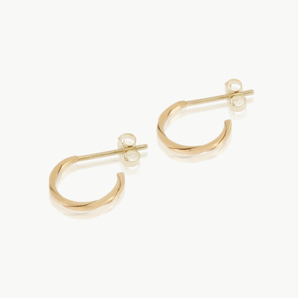 Eco-friendly  9 karat gold earrings. These sustainable Twist Hoops are handmade in Cape Town 