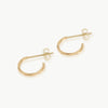 Two 9 karat gold strands twisted together to form a small hoop earring. Handmade in our well-established fine jewellery design studio in Cape Town.