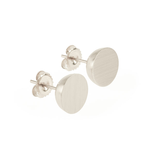 Ethical silver earrings. These minimalist 11mm Hemisphere Studs are handmade in Cape Town in recycled silver from e-waste.