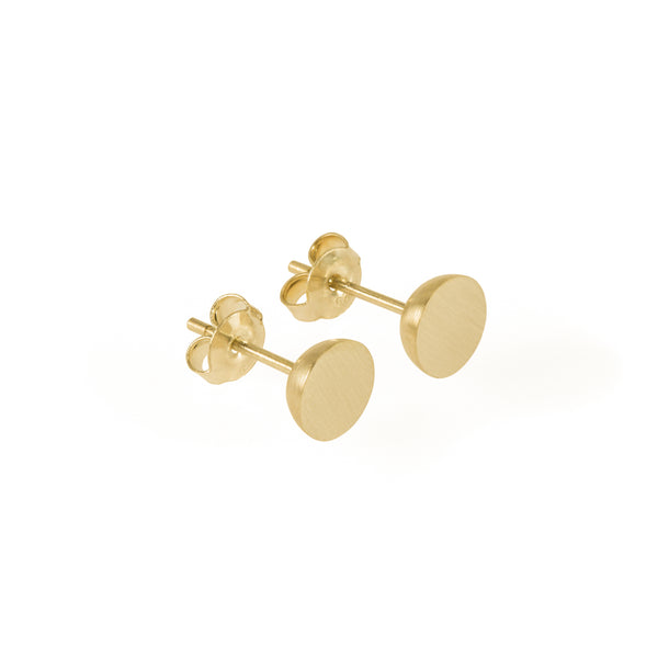 Ethical gold earrings. These minimalist 7mm Hemisphere Studs are handmade in Cape Town in recycled gold from e-waste.