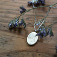 Reverse side of the eco-friendly silver pendant. This artisan crafted Meadow Pendant is handmade in Cape Town in recycled silver from e-waste.