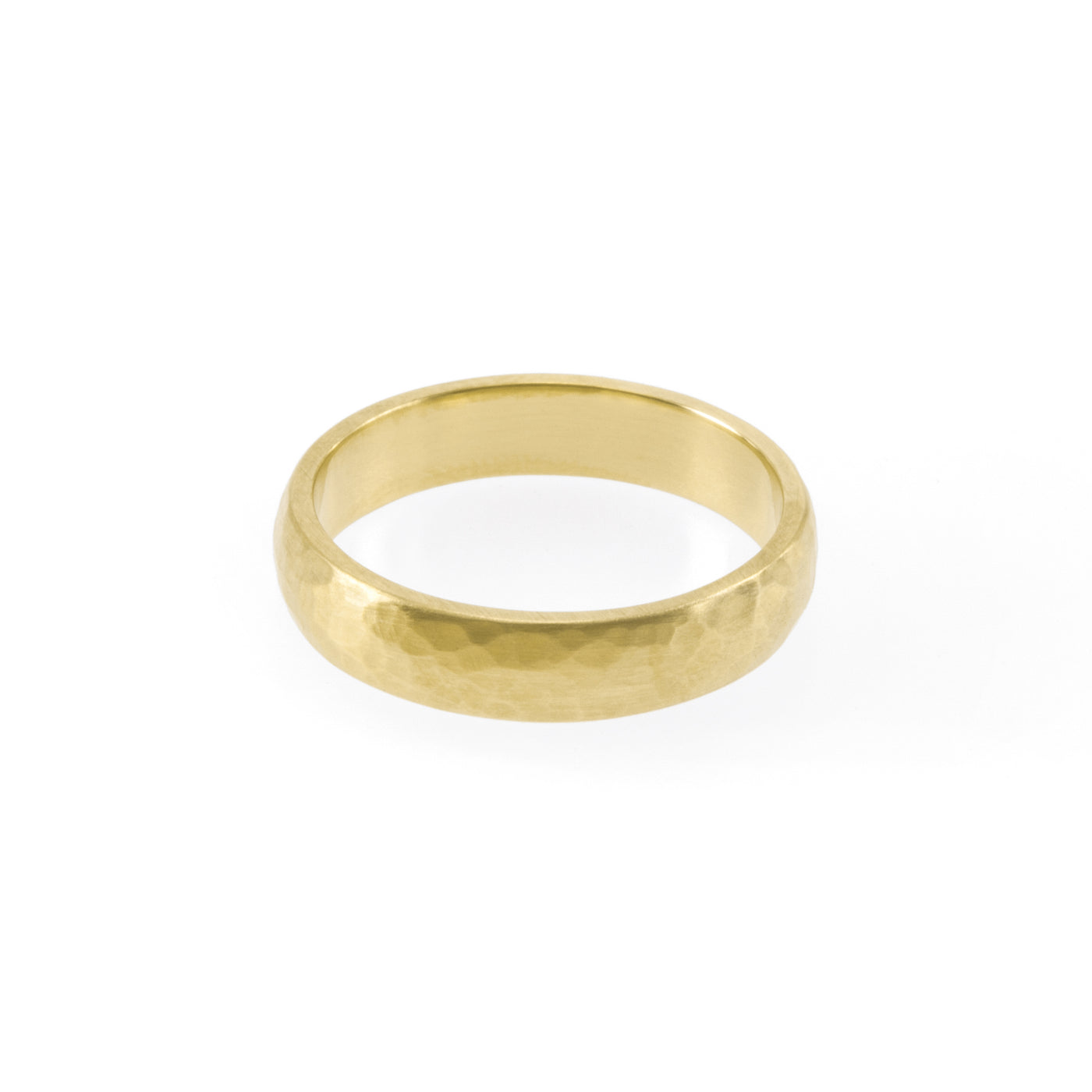 Eco-friendly gold ring. This sustainable Hammered Band is handmade in Cape Town in recycled gold from e-waste.