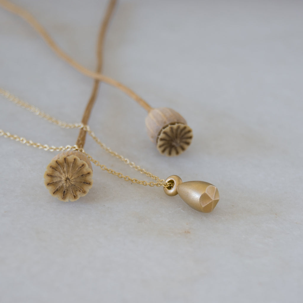 Ethical gold necklace. This minimalist Pod Pendant is handmade in Cape Town in recycled gold from e-waste.