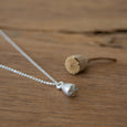 Ethical silver necklace. This minimalist Pod Pendant is handmade in Cape Town in recycled silver from e-waste.
