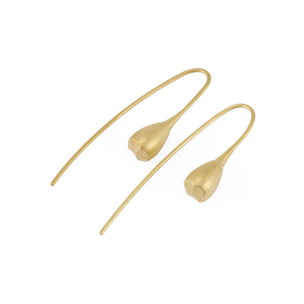 Ethical gold earrings. These minimalist Pod Earrings are handmade in Cape Town in recycled gold from e-waste.