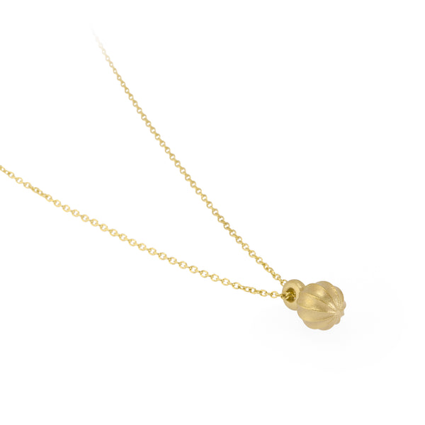 Sustainable gold necklace. This ethical Seed Pendant is handmade in Cape Town in recycled gold from e-waste.