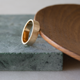 Bark textured minimalist eco-friendly recycled gold wedding band