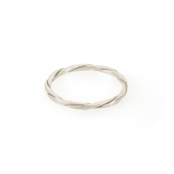 Ethical sterling silver ring. This minimalist Twist Ring is handmade in Cape Town in recycled silver from e-waste.