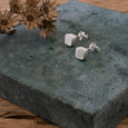 Ethical silver earrings. These eco-friendly Form Studs are handmade in Cape Town in recycled silver from e-waste.