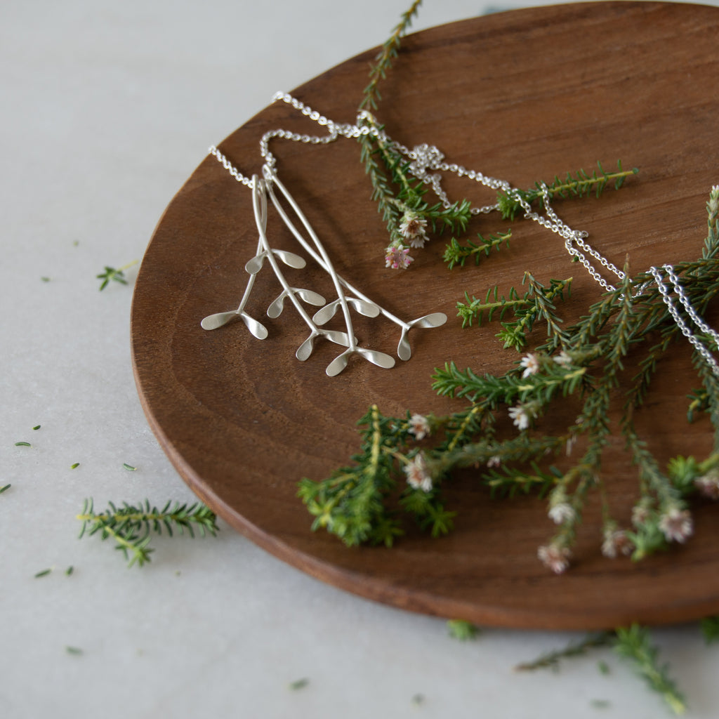 Eco-friendly silver pendant. This artisan crafted Grassveld Pendant is handmade in Cape Town in recycled silver from e-waste.